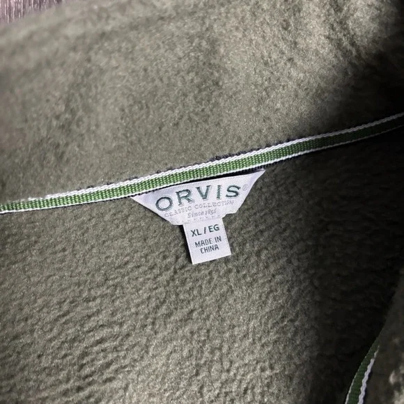 Orvis Jacket Mens XL Olive Green Full Zip Fleece Sherpa 1716801 New Outdoor Warm - Picture 5 of 11